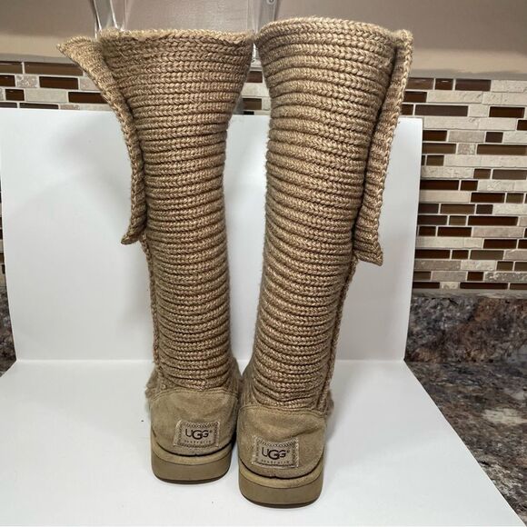 Ugg Tan Knit Tall Winter Boots - Picture 6 of 7